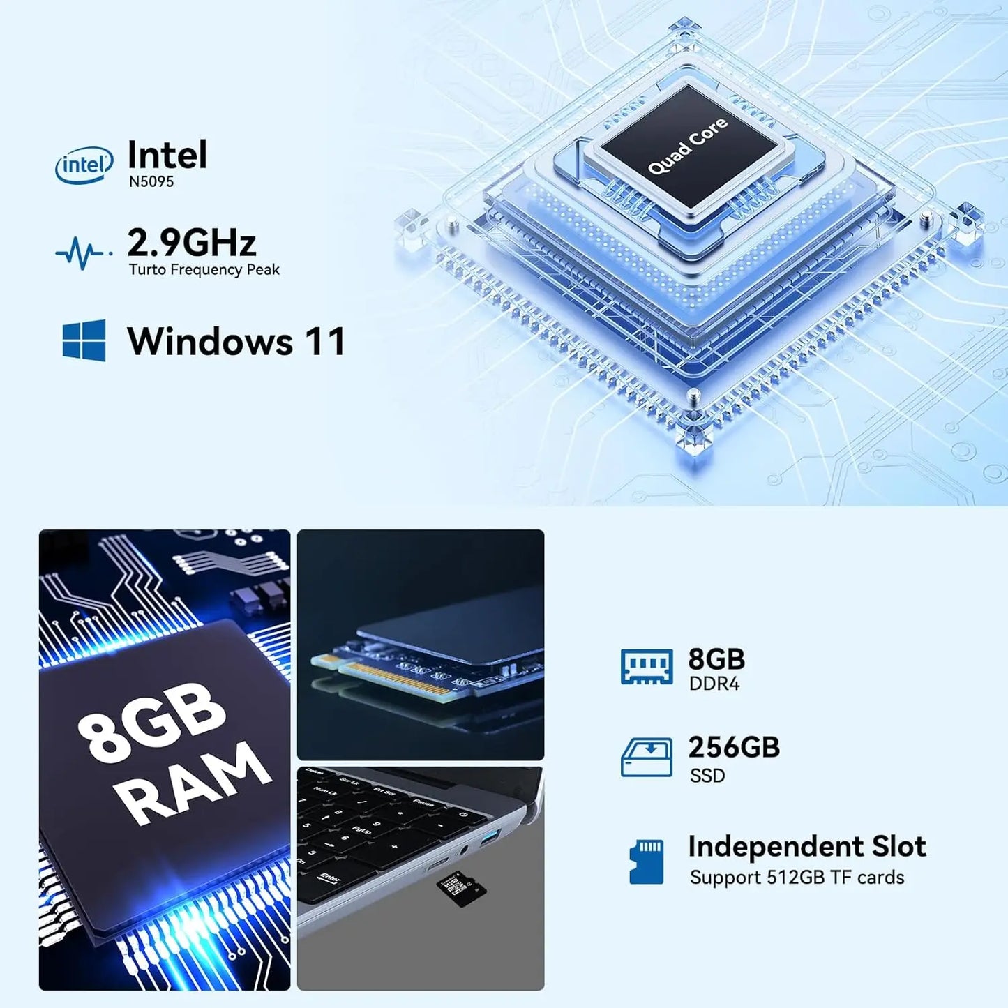 AEEZO-US C-S156 15.6"Laptop Computer Windows 11