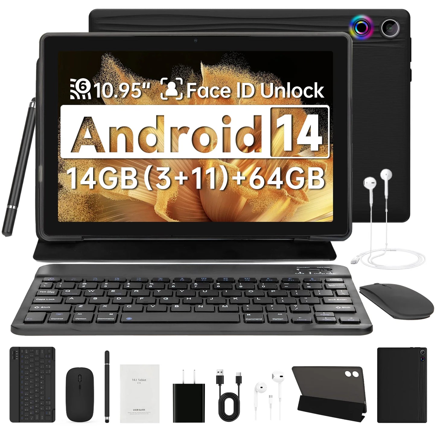 AEEZO A7L 10.1" Android 14 Tablet 14GB RAM 64GB ROM