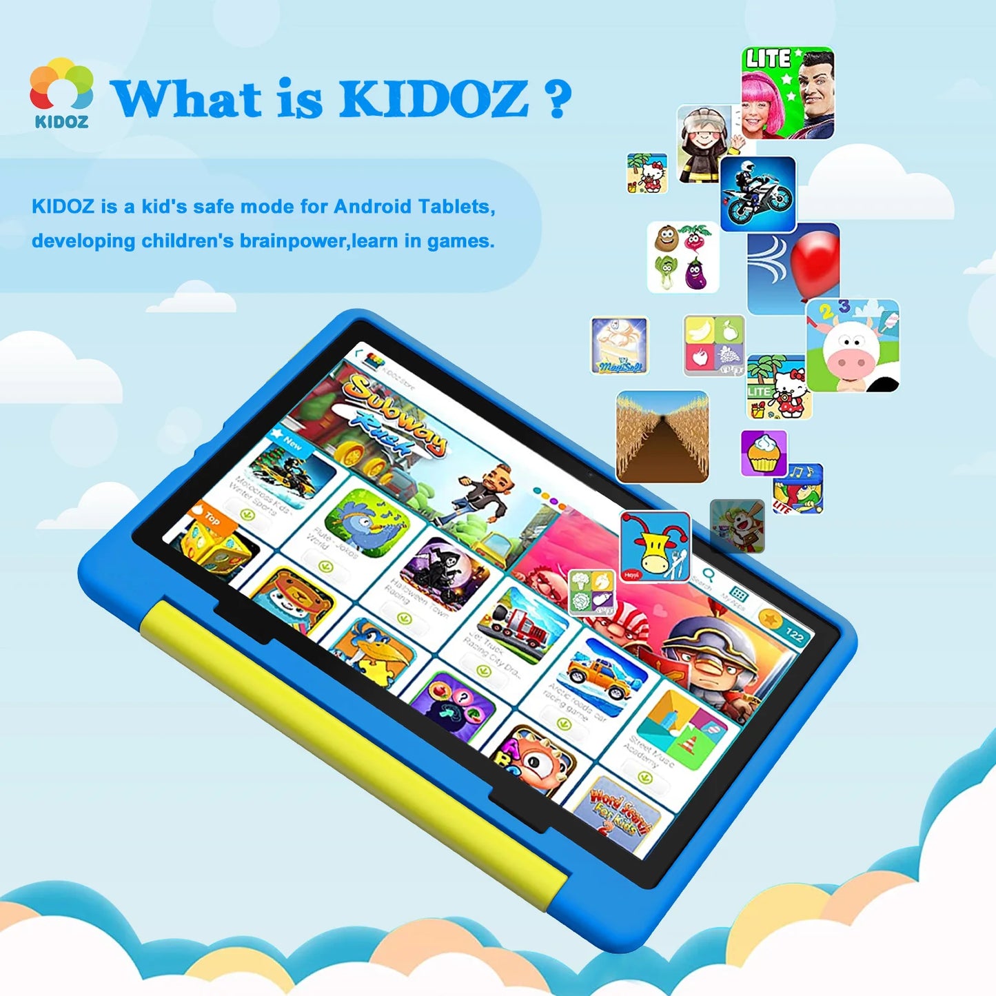 Humyig KT1016 Kid Tablet 10.1 inch Android 14 Quad Core