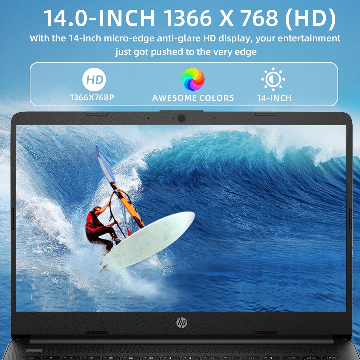 HP 14" Business Laptop, Intel Celeron N4120,16GB RAM,384GB Storage