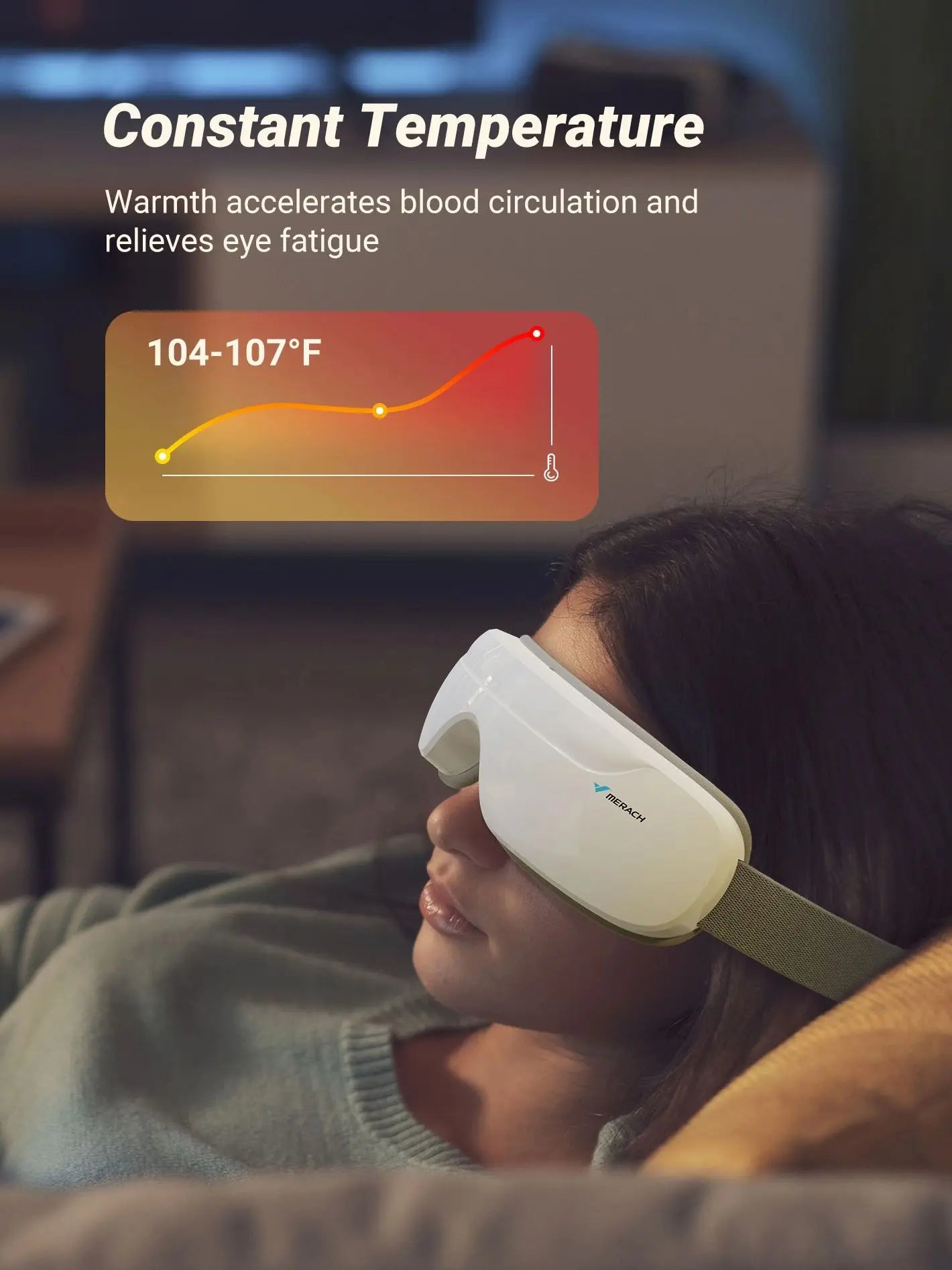 MERACH Eye Massager with Heat Compression and Bluetooth Music