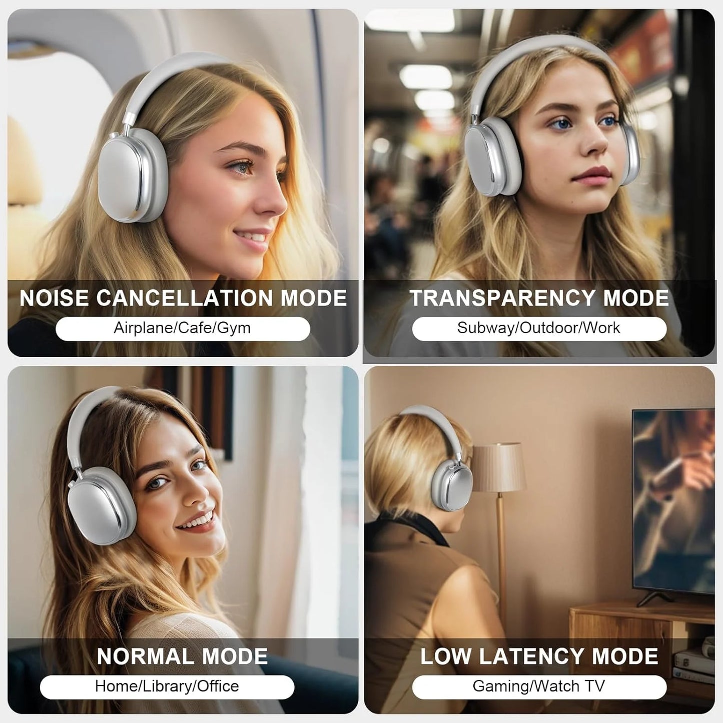T-fun NC95 Bluetooth Hybrid Active Noise Cancelling Headphones