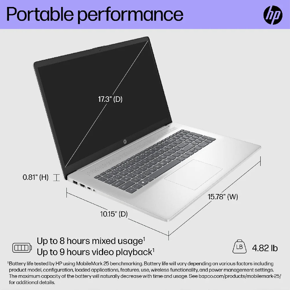 HP 2024 Newest 17.3" Laptop, HD+ Touchscreen Display