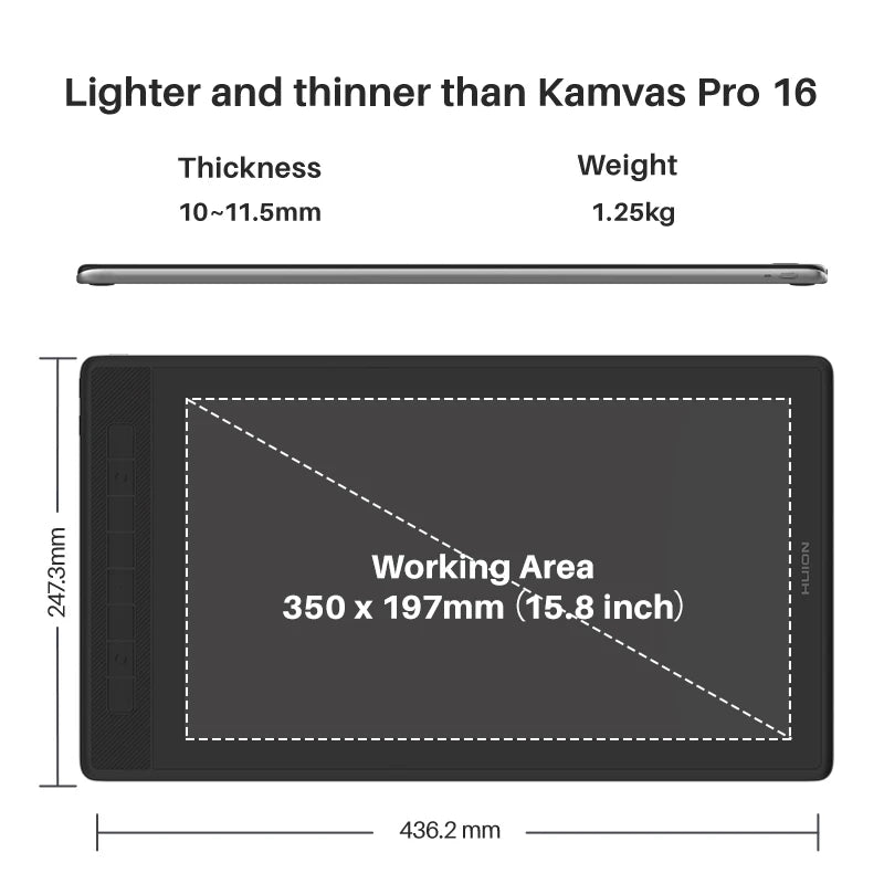 HUION Kamvas Pro 16 2.5K Drawing Monitor