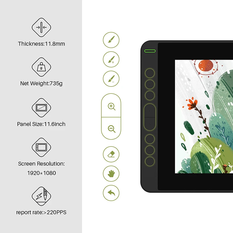 HUION Kamvas 12 11.6 Inches Drawing Monitor Digital Graphics