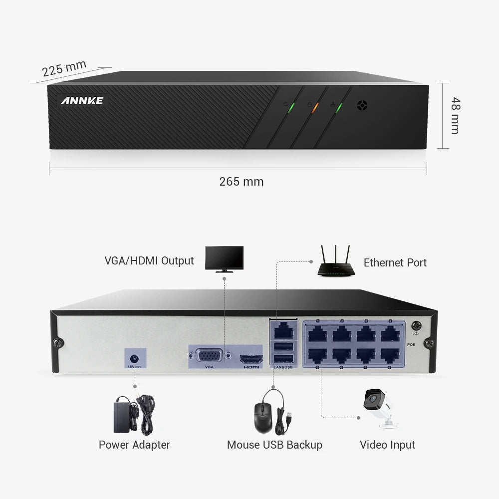 ANNKE 8CH 6MP POE Video Recorder