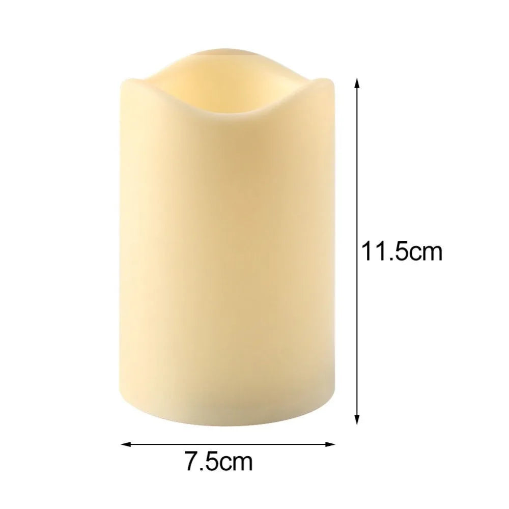 2PCS Flickering Flameless Resin Pillar LED Candle Lights