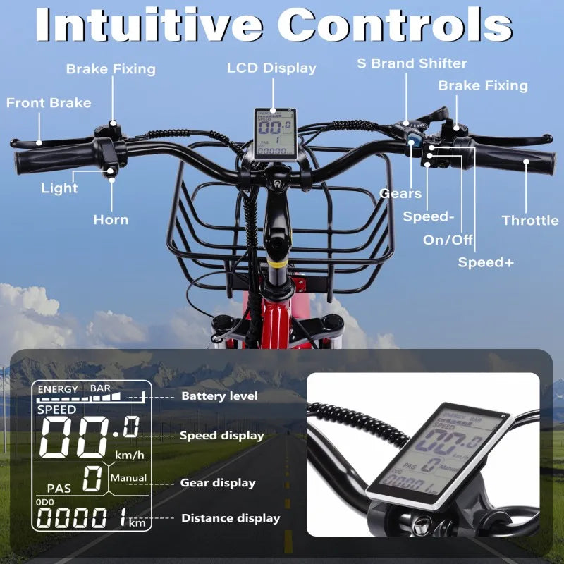 BROOBEY 48V500W Electric Tricycle for Adults Brushless Motor Folding