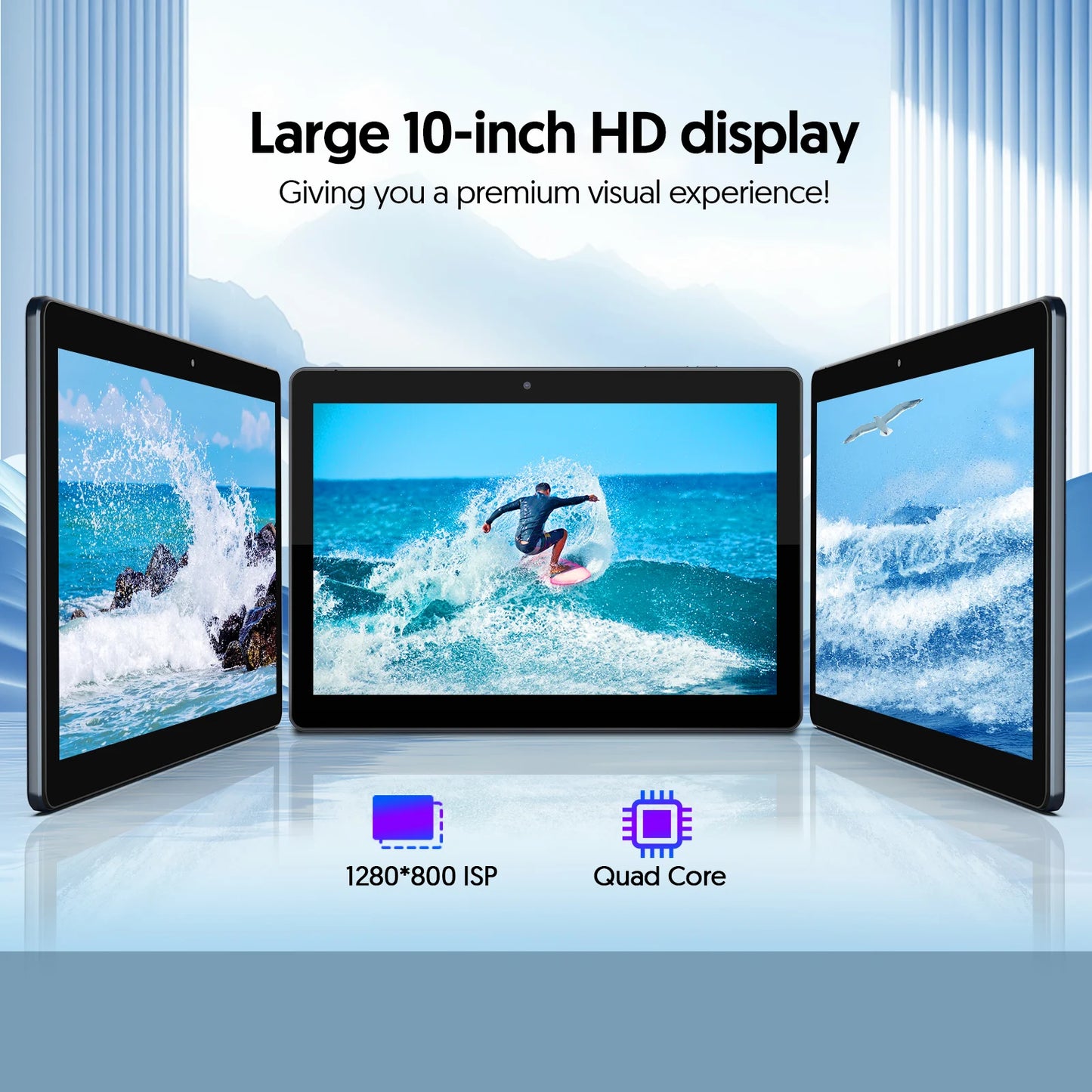 BAKEN 10.1" Android13 Tablet 4(2+2)GB+64GB, Quad-Core Processor