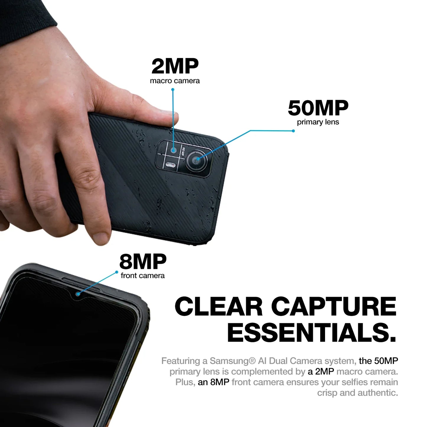 AGM H6 Rugged Smartphone 50MP Camera, 8GB+256GB, 90Hz 6.56' FHD