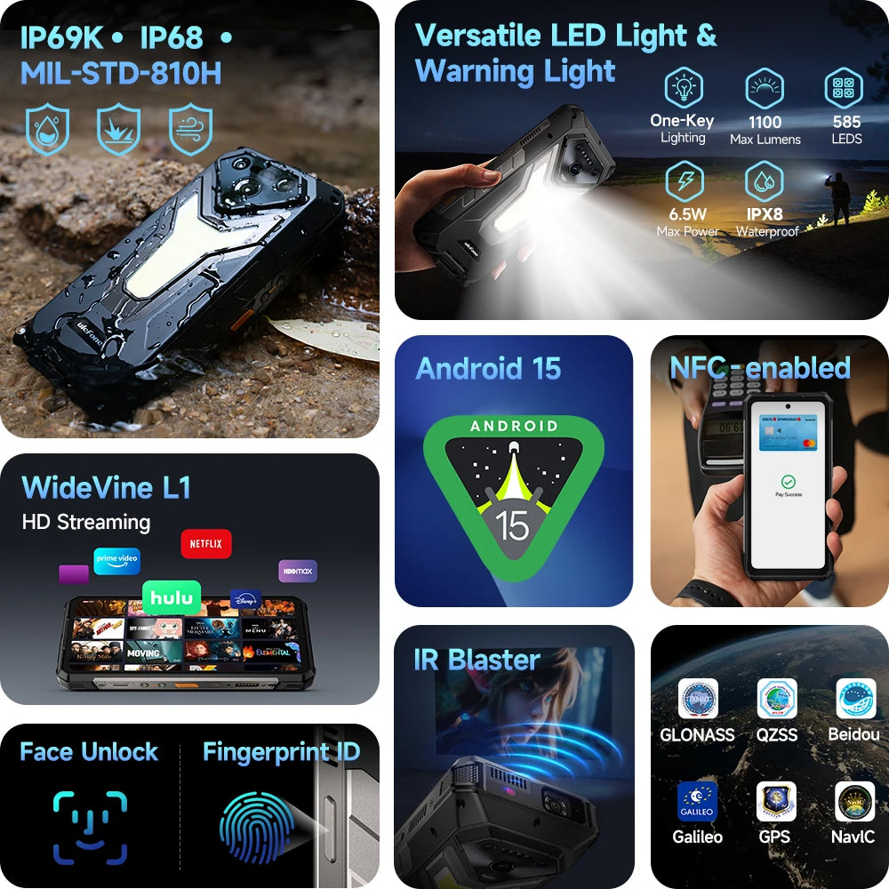 Ulefone Armor 34 Pro 5G AI Rugged Phone 32GB+512GB Built-in Projector