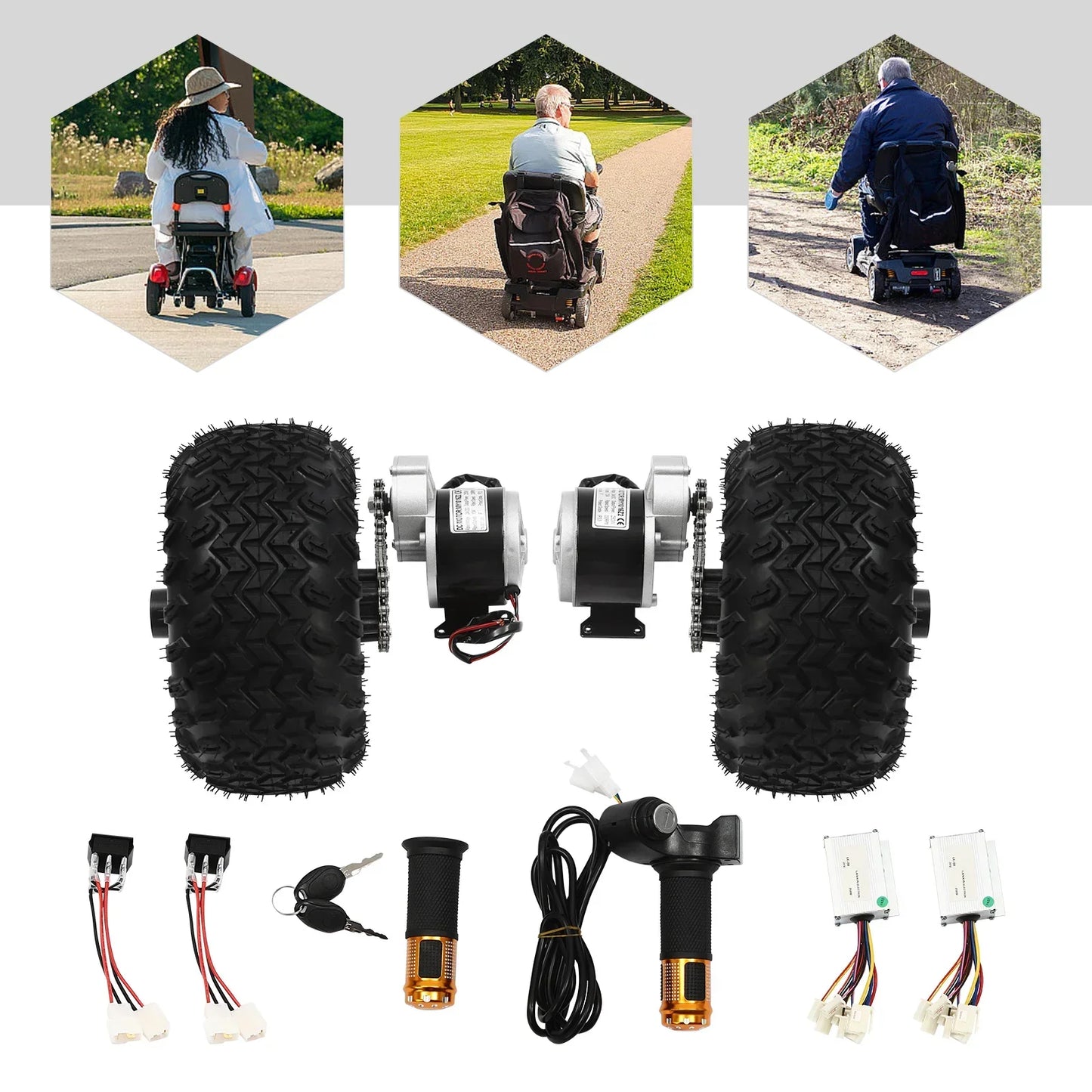 250W/350W Wheel Kit for Electric Cart Scooter Motor