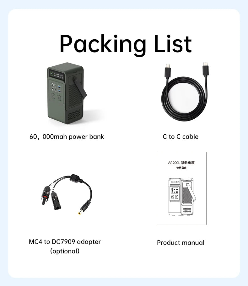 Cakosimo 200W 192Wh Power bank 60000mAh LiFePO4