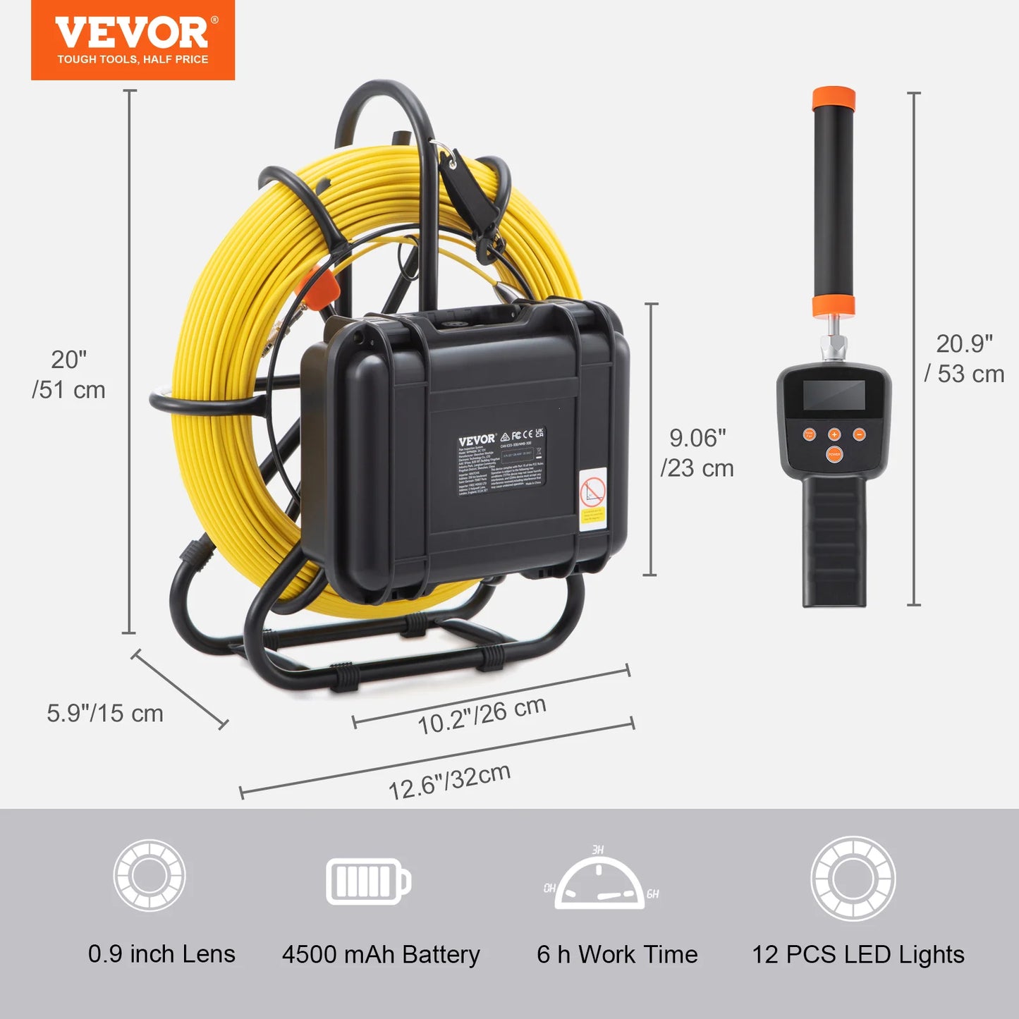 VEVOR SucceBuy Sewer Camera, Pipeline Inspection Camera