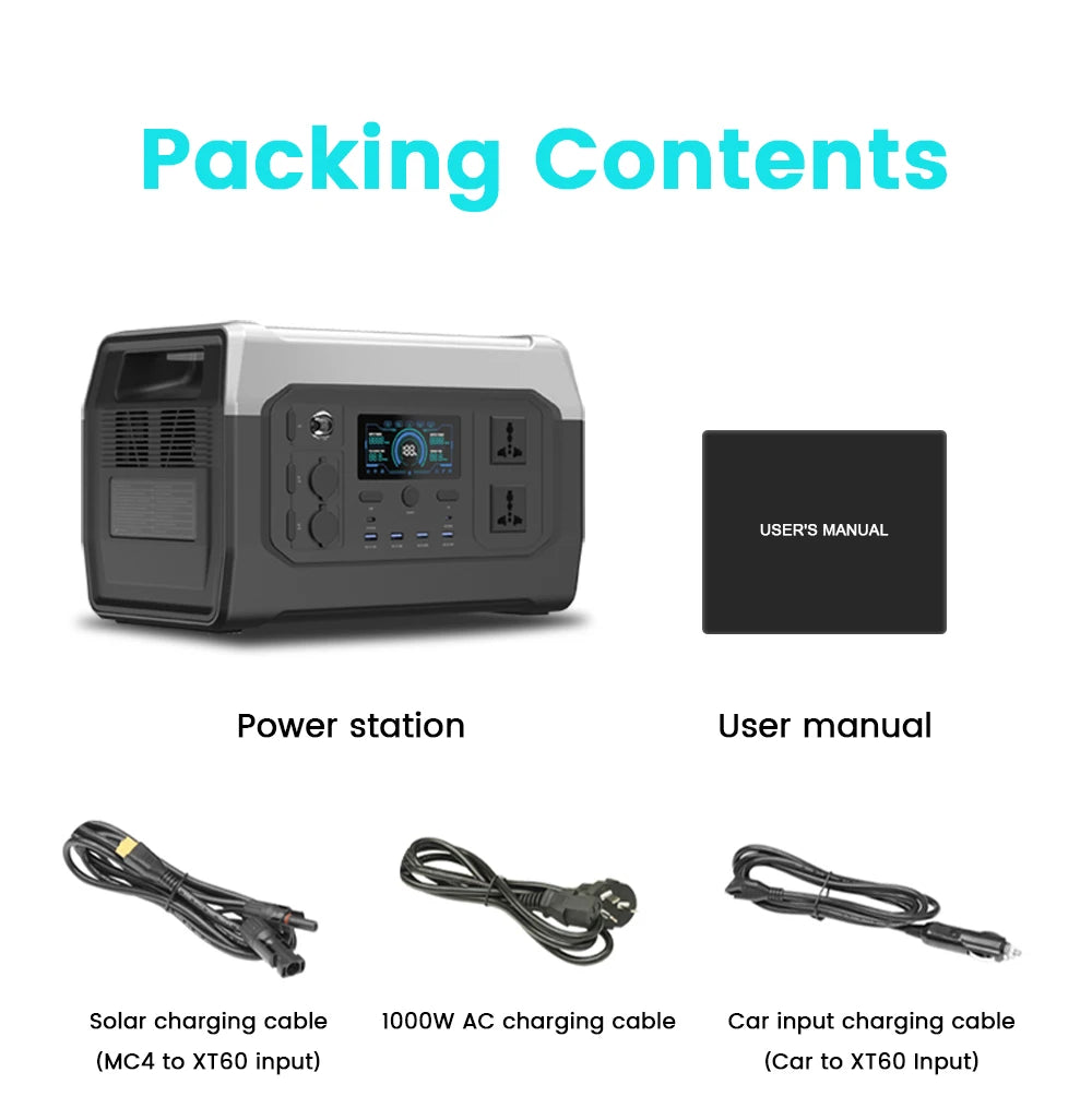 CTOLITY 1800W Portable Power Station Outdoor Lifepo4 Battery UPS