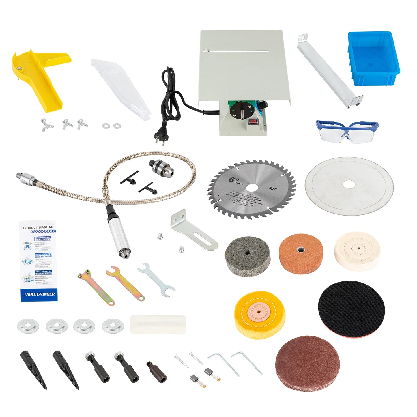 750w Mini Table Saw Jewelry Making Polisher W/Flex Shaft Multifunctional