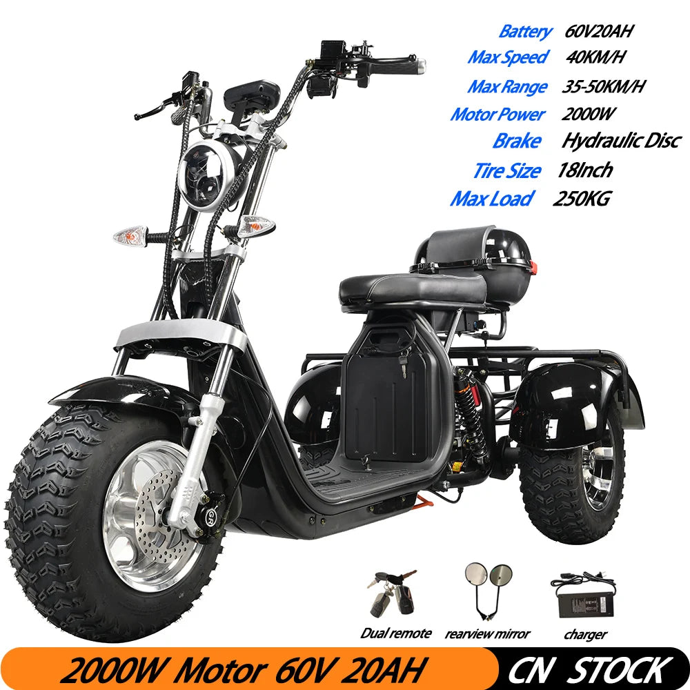 HOODAX Adult Electric 3 Wheel Scooter