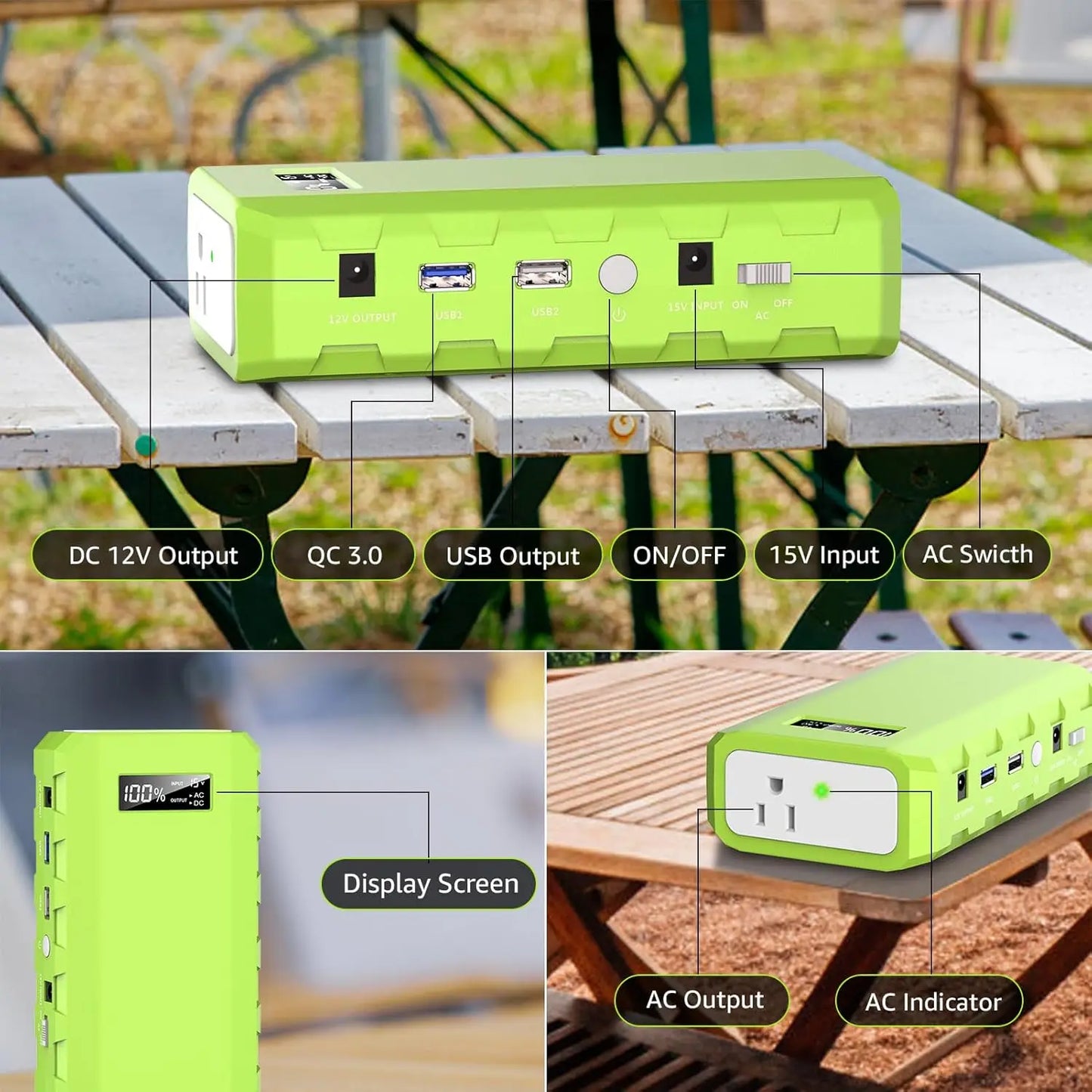 SinKeu Portable Power Station with AC Outlet, 65W/110V