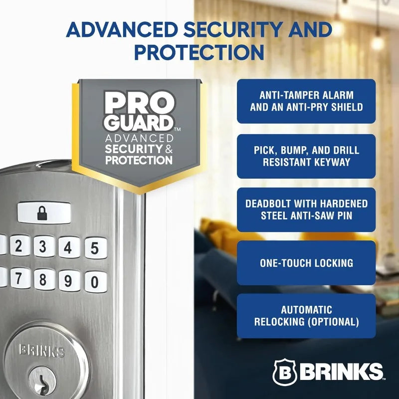 Brinks Fingerprint & Keypad Electronic Door Lock with Deadbolt