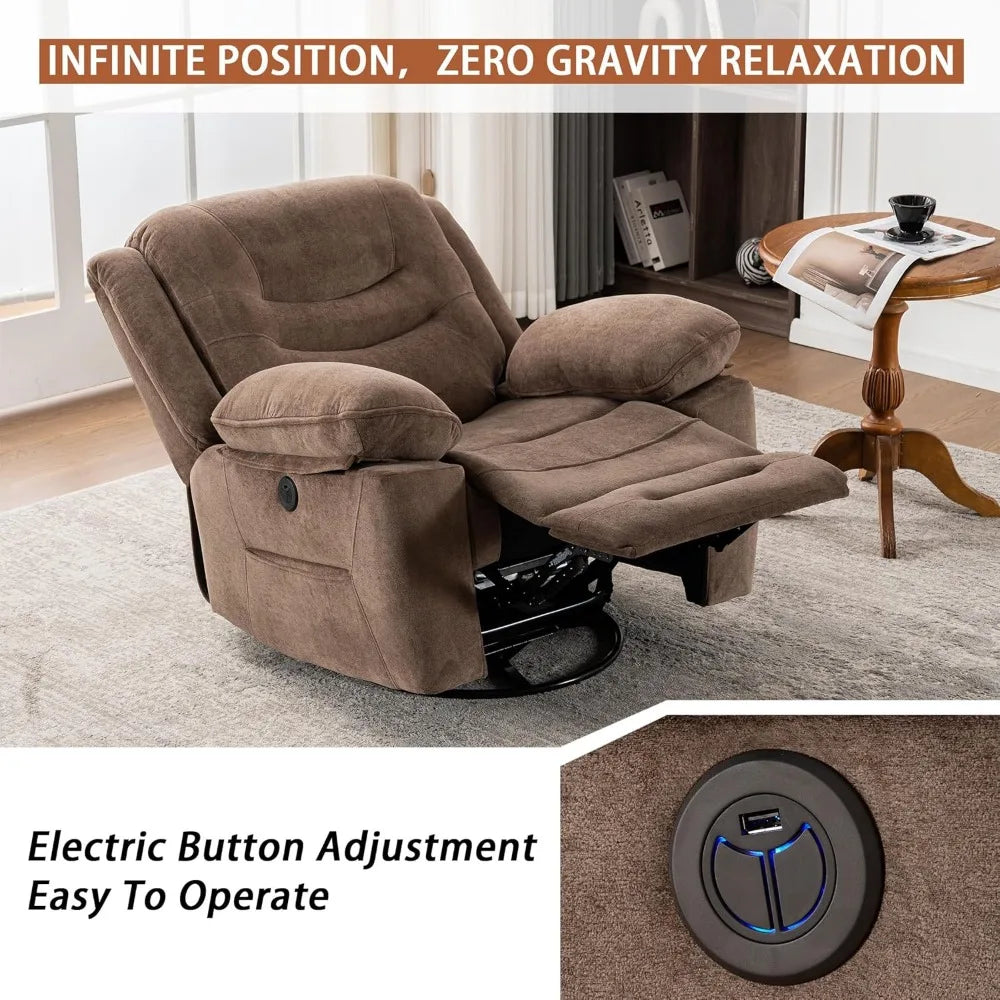 DAFIFY Power Swivel Rocker Recliner with Massage and Heat