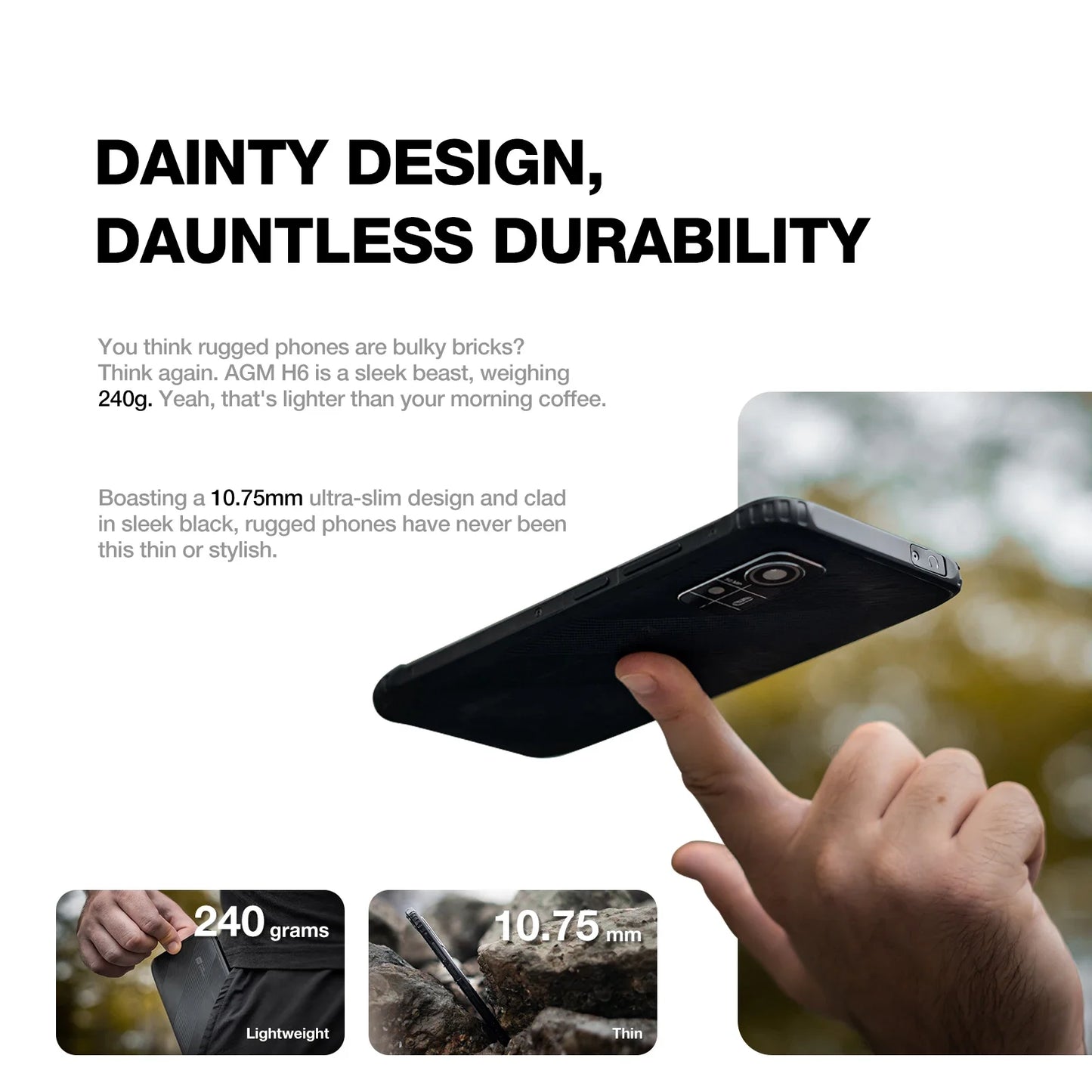 AGM H6 Rugged Smartphone 50MP Camera, 8GB+256GB, 90Hz 6.56' FHD
