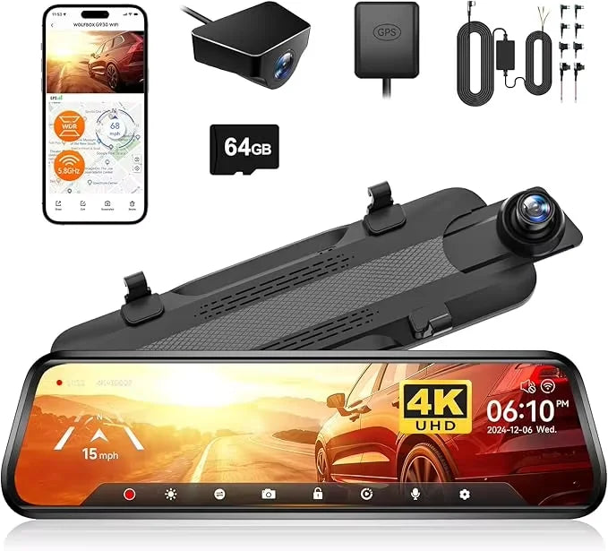 WOLFBOX G930 10" Wi-fi Dash Camera 4K Car DVR
