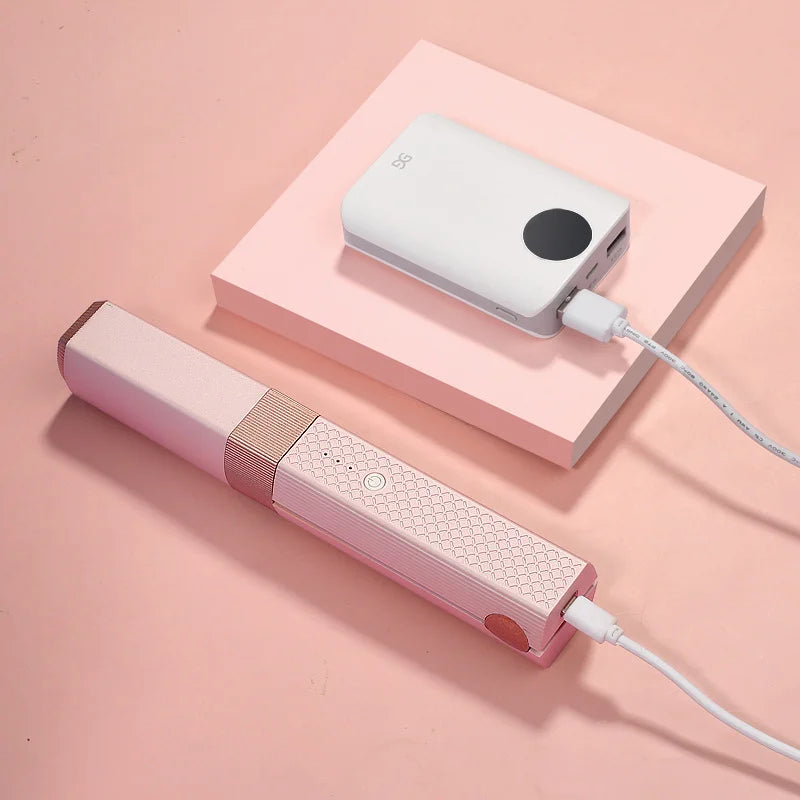 Mini Hair Straightener Cordless USB Ceramics Hair Curler
