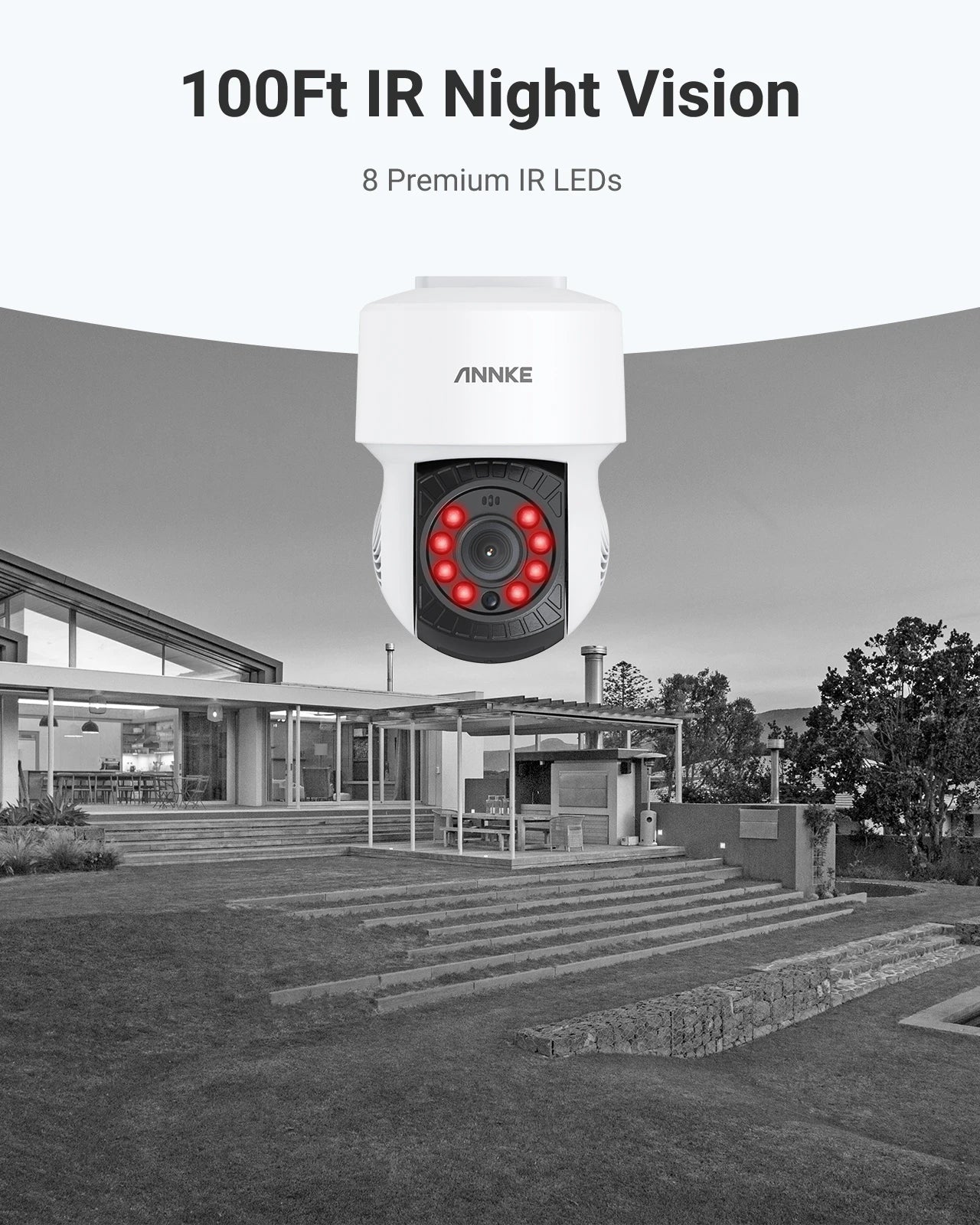ANNKE 1080P HD Wired CCTV bullet PT Camera Night Vision with Auto IR-Cut IP65 Weatherproof Digital WDR 2MP Security Cameras