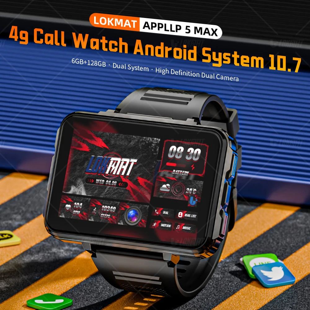 LOKMAT APPLLP 5 MAX Android Watch Phone, Square Big Screen