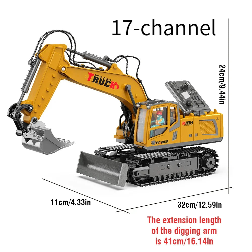 CONUSEA Alloy Excavator RC Cars Trucks 17CH Dumper