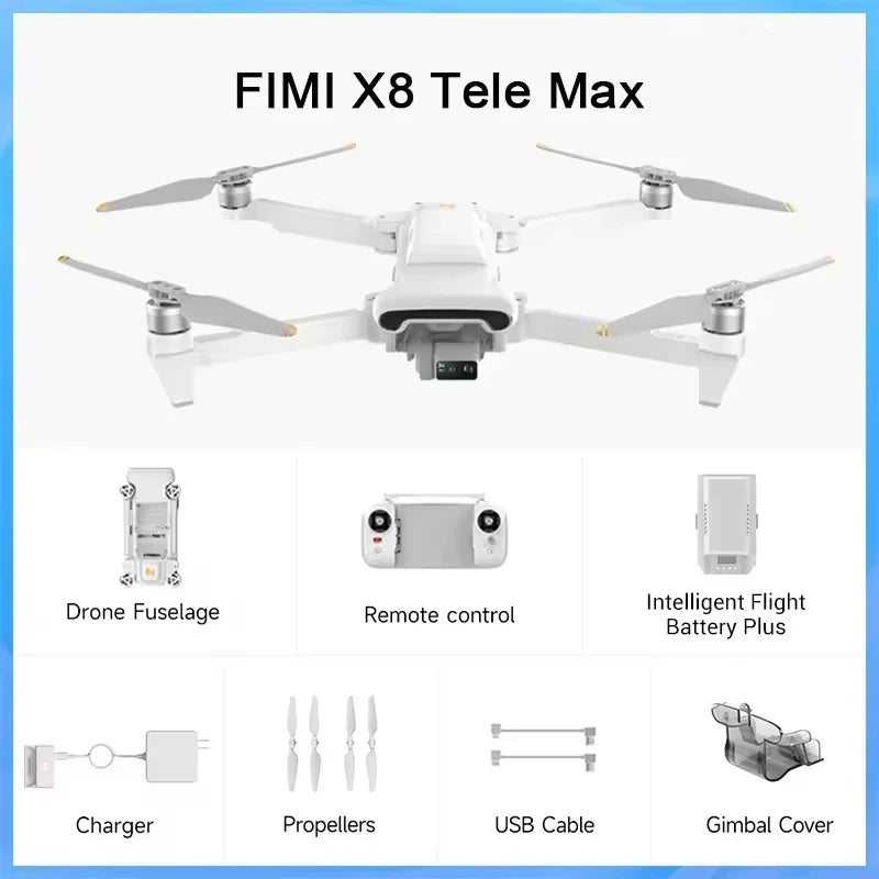 FIMI X8 Tele Max drone Dual Sony Cameras 4K 60fps 5.0 Roklink