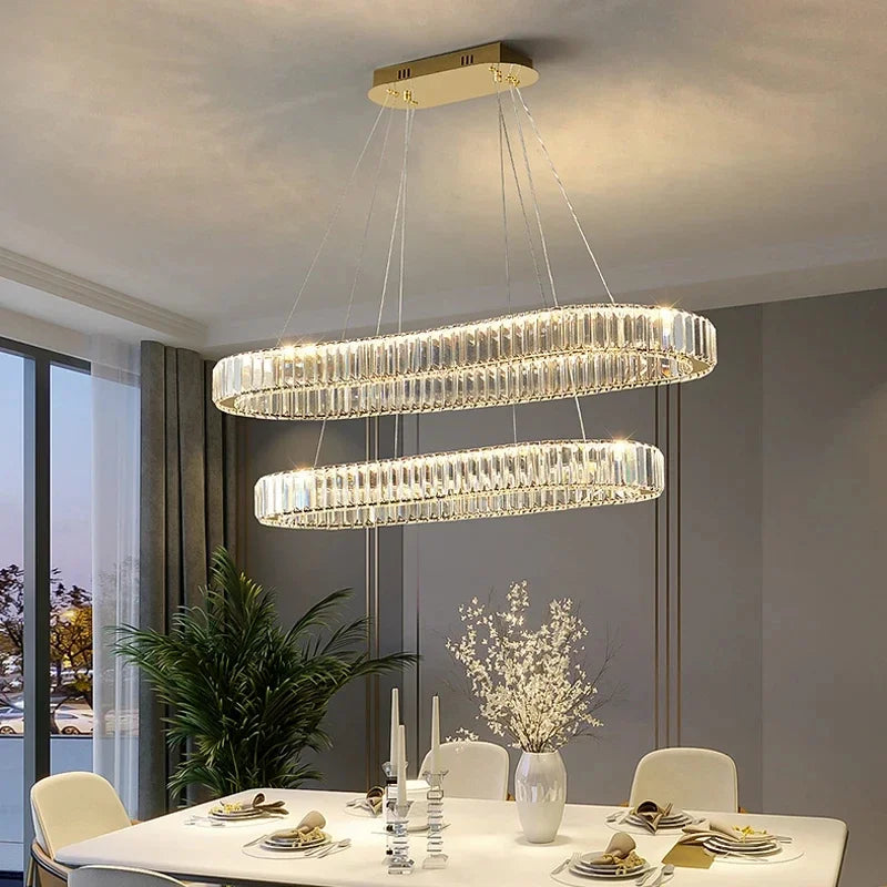 GreeLustr Luxury LED Pendant Light Modern Crystal Chandelier