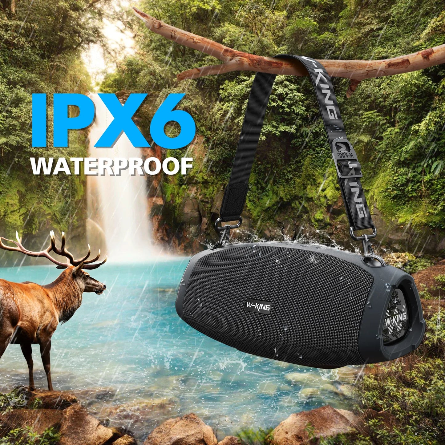 W-KING (120W PEAK)70W Portable Loud Bluetooth Speakers