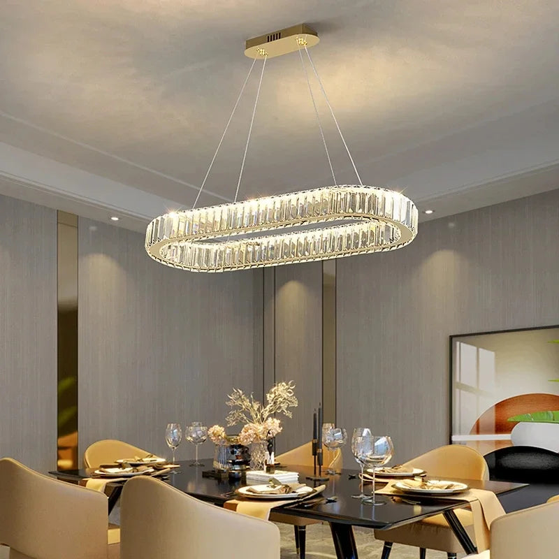 GreeLustr Luxury LED Pendant Light Modern Crystal Chandelier