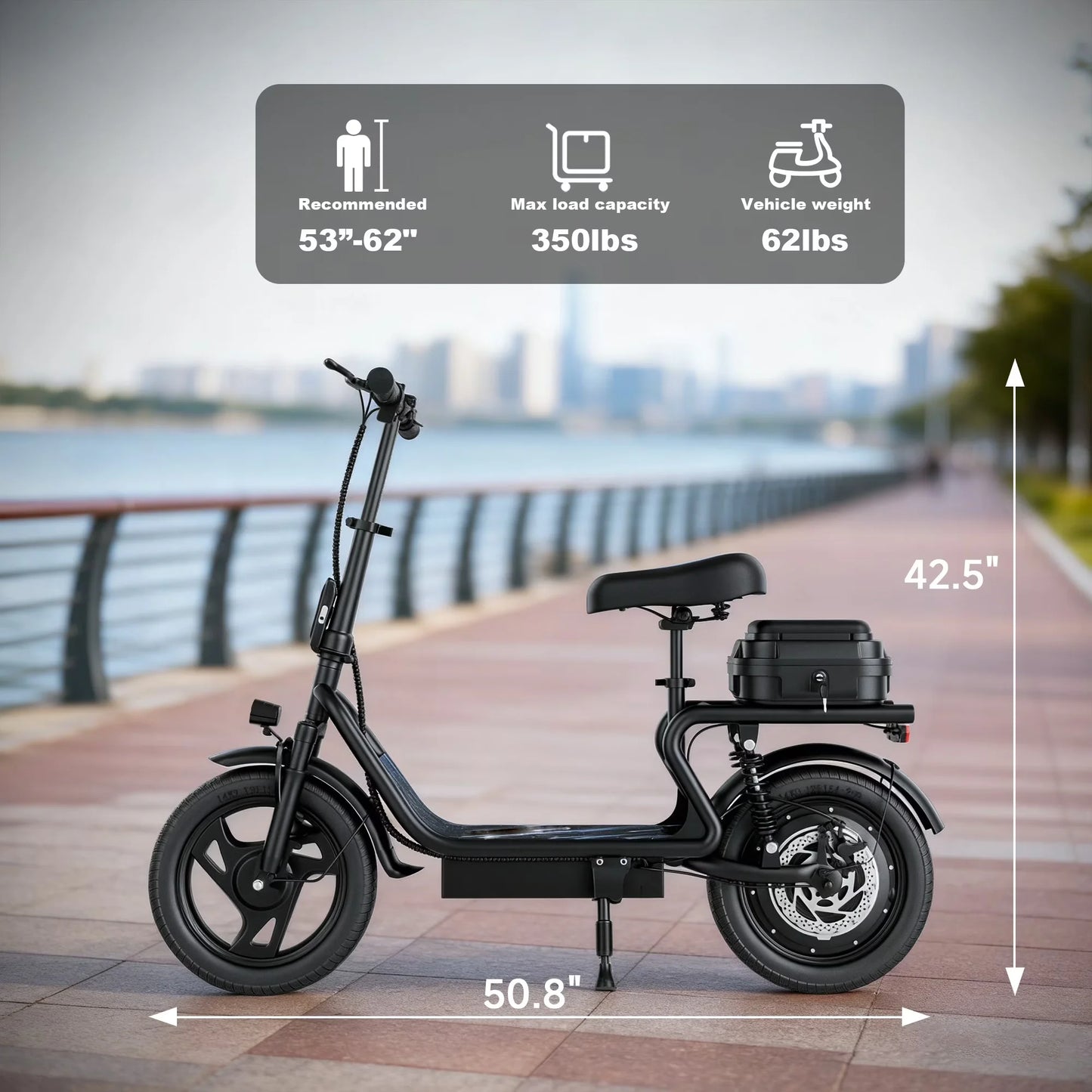 14'' Electric Scooter for Adults with Seat