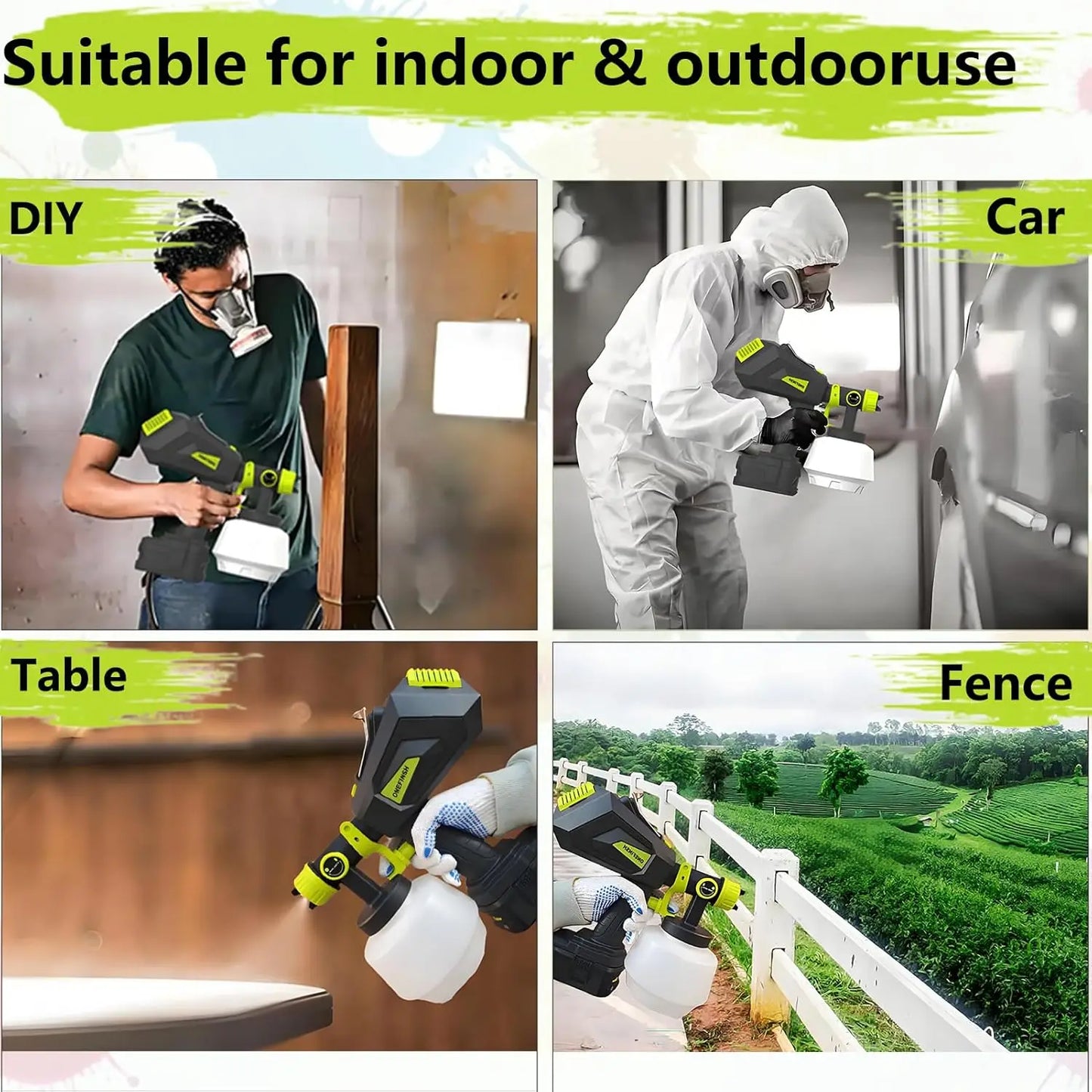 ONEFINSH Cordless Paint Sprayer with HVLP