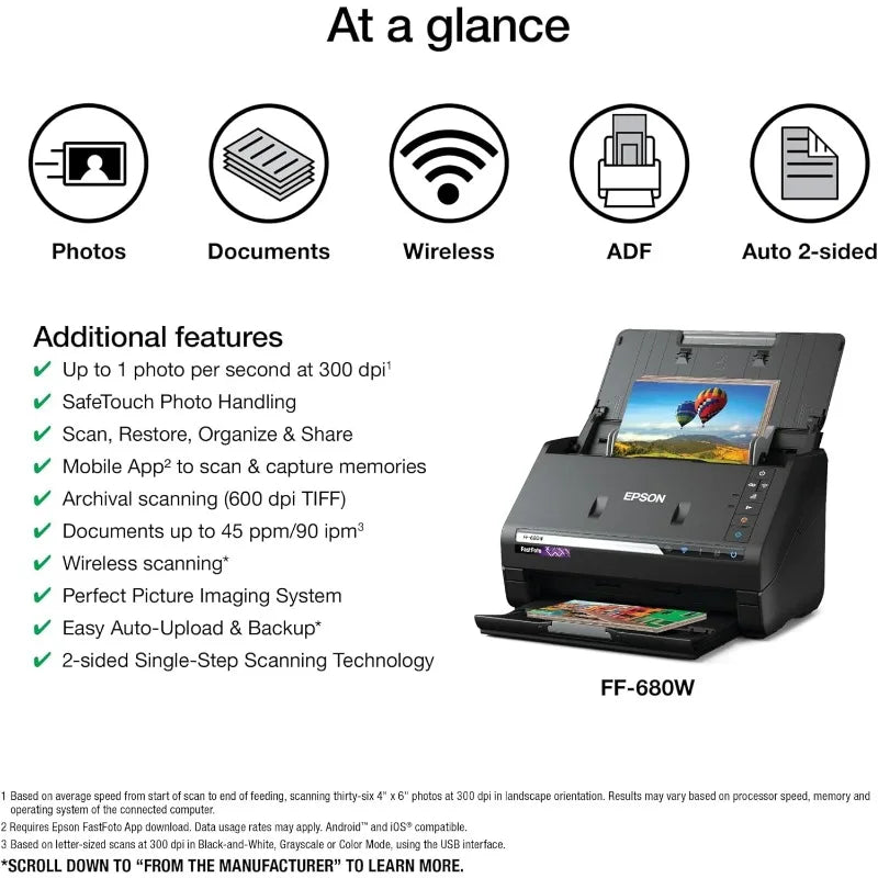 Epson FastFoto FF-680W Wireless High-Speed Scanning System