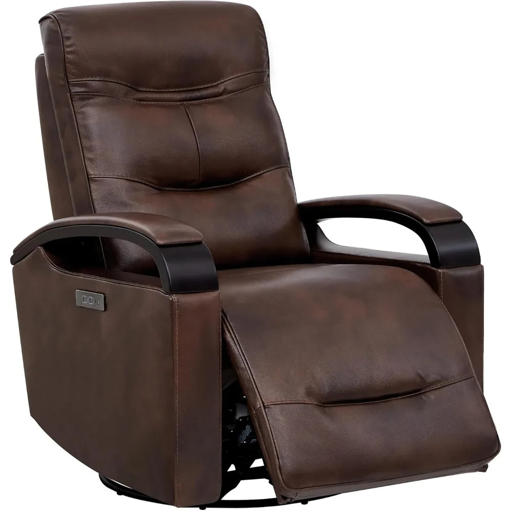 DAFIFY Genuine Leather Power Swivel Glider Rocker Recliner