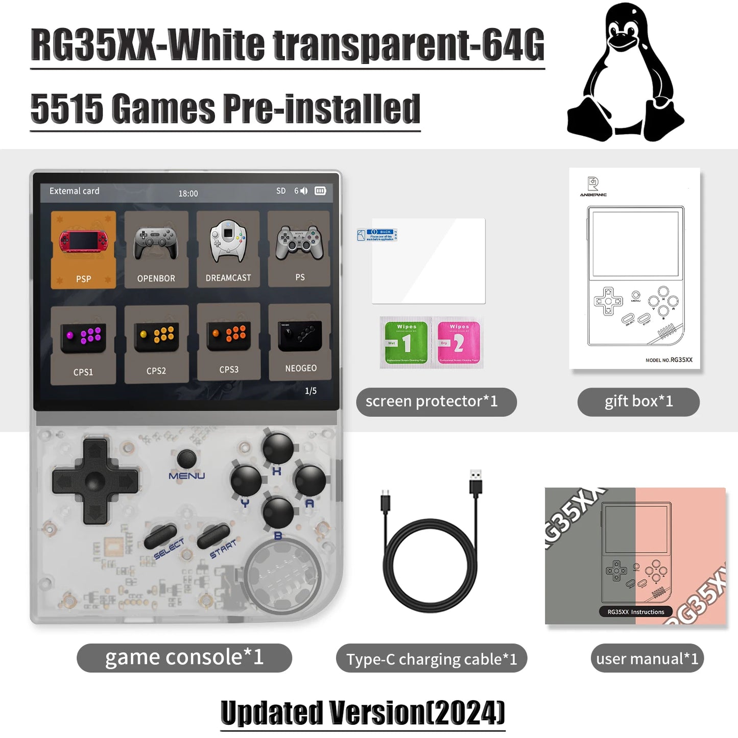 ANBERNIC RG35XX New Updated 3.5-inch IPS Video Game
