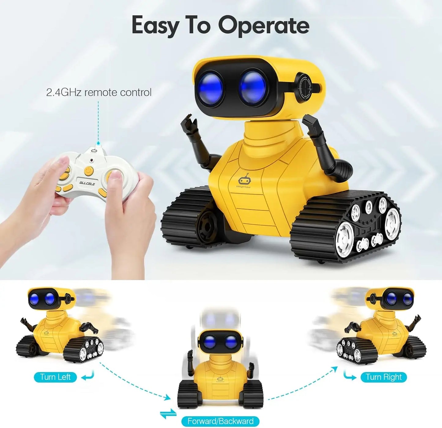 ALLCELE Robot Toys, RC Robots for Kids Boys, Remote Control Yellow