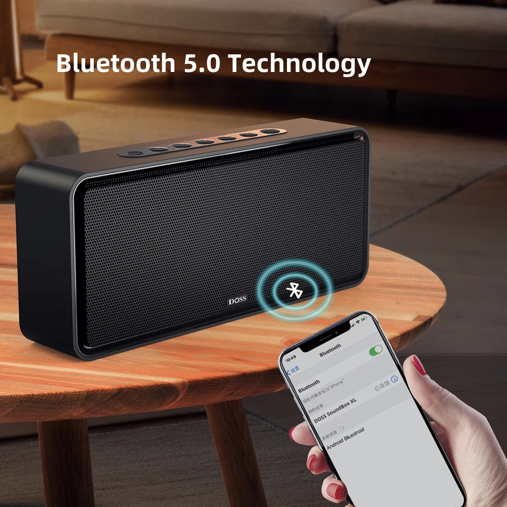 DOSS Wireless Speaker Bluetooth BT 5.0 SoundBox XL Powerful 32W Stereo Bass Subwoofer Music Sound Box TWS Portable Home Speakers