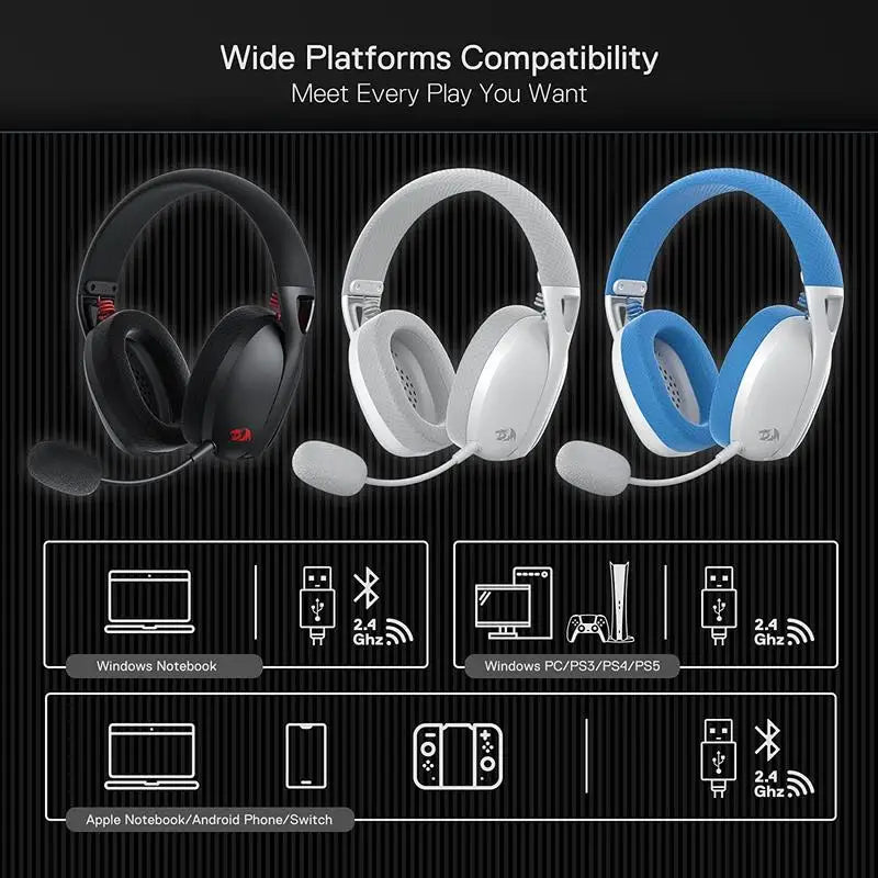 Redragon H848 Headset Bluetooth Wireless Gaming Lightweight