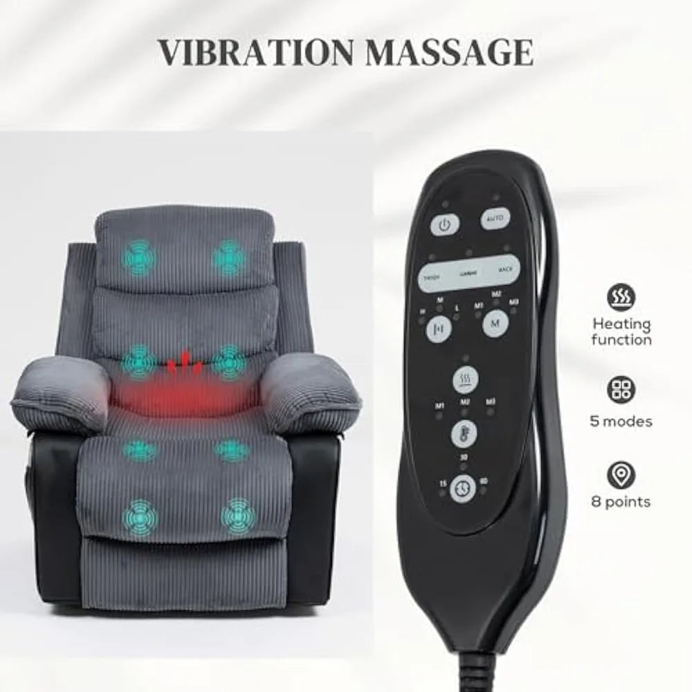 Power Lift Recliner Chair for Seniors with Massage and Heat