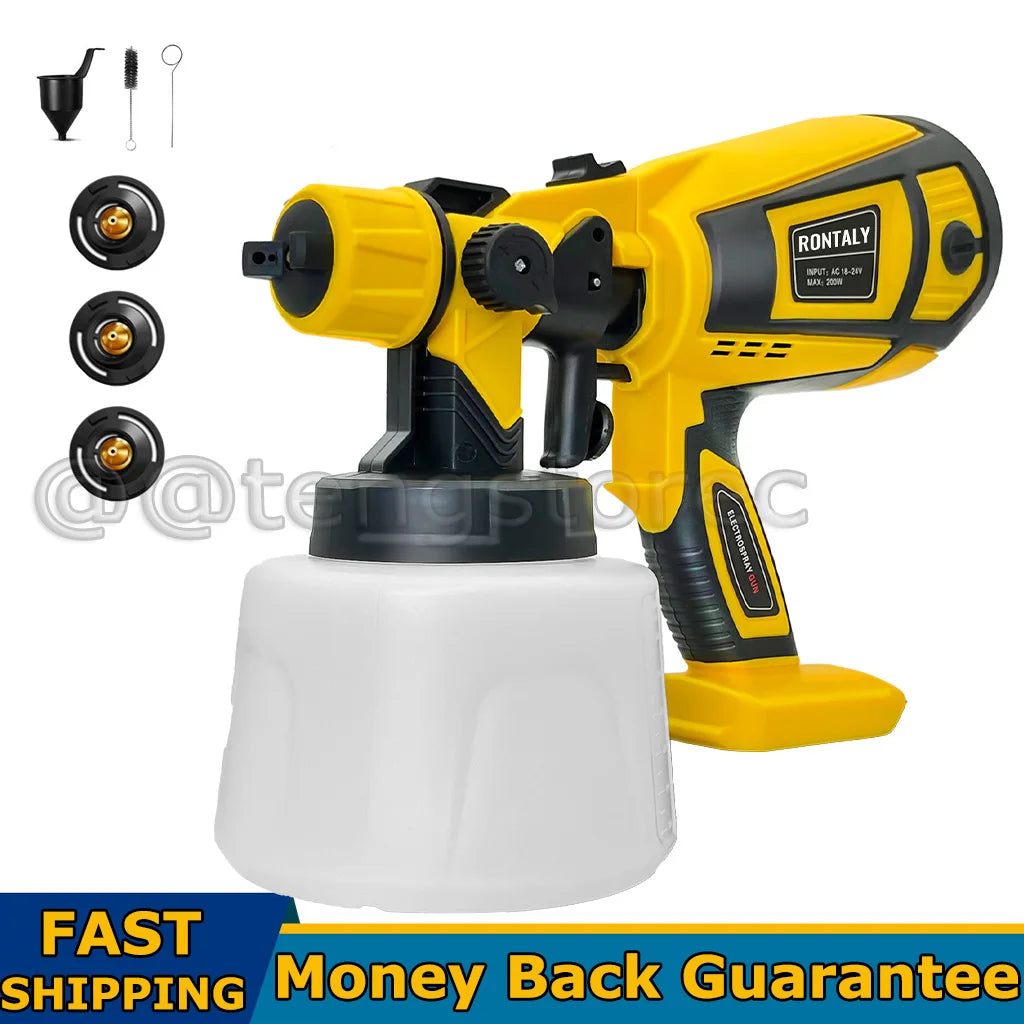 Cordless High Pressure Spray Gun, Airless Paint Sprayer 1000ML