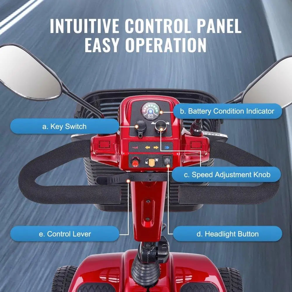 Heavy-Duty 4 Wheel Mobility Scooter for Seniors 12 Mile Range