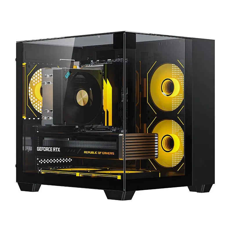 Yeah Magic CUBE MATX PC Case 270° Panoramic View Ultra-Clear
