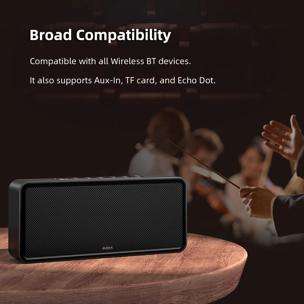 DOSS Wireless Speaker Bluetooth BT 5.0 SoundBox XL Powerful 32W Stereo Bass Subwoofer Music Sound Box TWS Portable Home Speakers