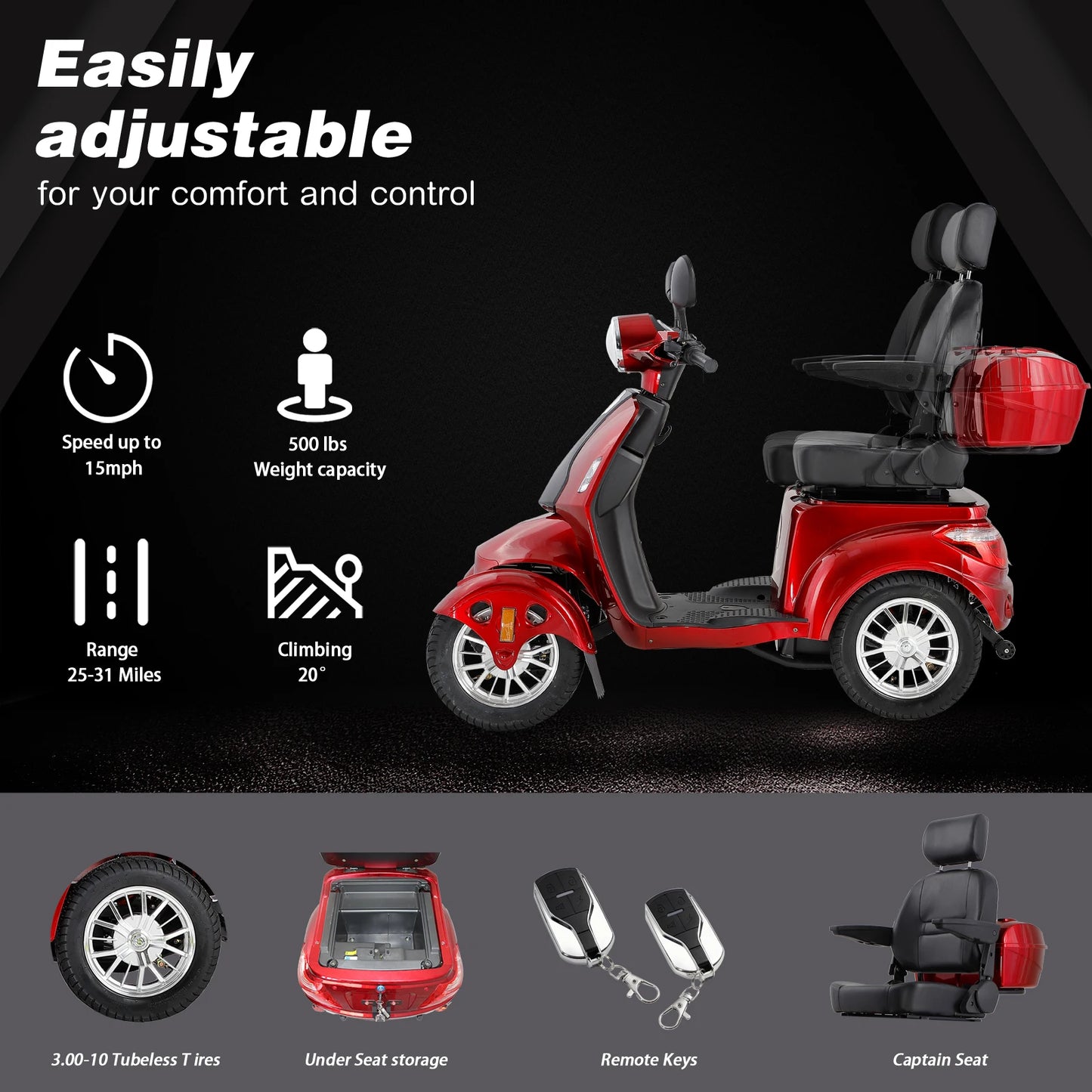 AFD-4L Mobility Scooters For Seniors, 4 Wheel