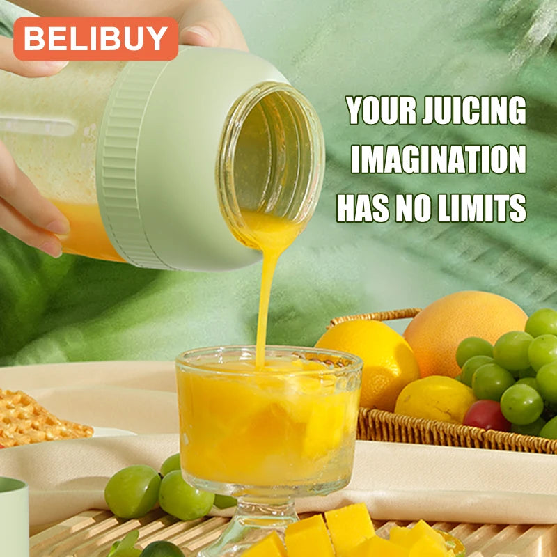 BELIBUY 500/1300ML Electric Juicer Cup 6 Blades Blender