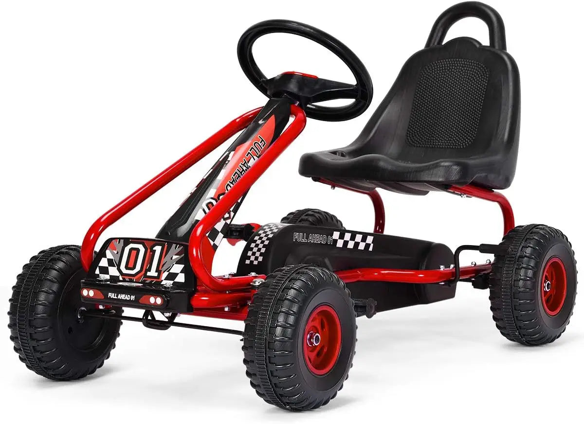 Costzon Go Kart for Kids, 4 Wheel Pedal Powered Electric Scooter